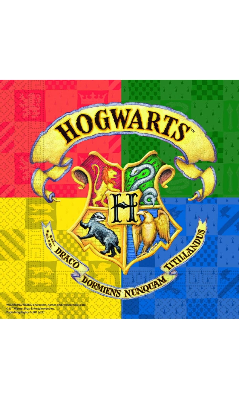 Harry Potter Hogwarts Houses FSC Two-Ply Paper Napkins 33x33cm - 20pk