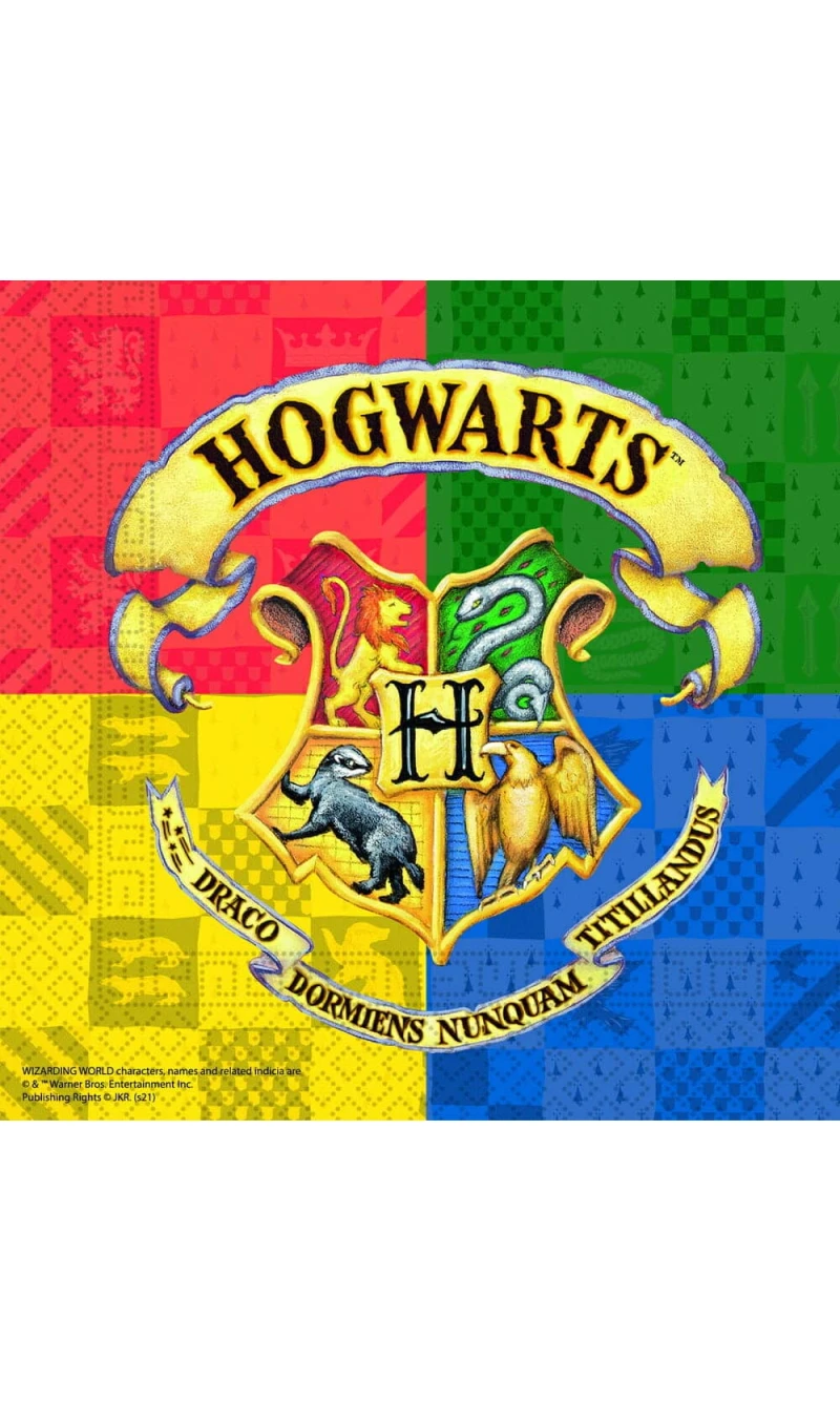 Harry Potter Hogwarts Houses FSC Two-Ply Paper Napkins 33x33cm - 20pk