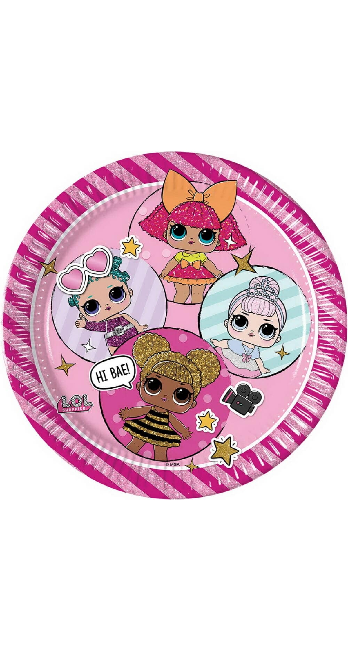 LOL Glitterati FSC Paper Plates 23cm - 8pk