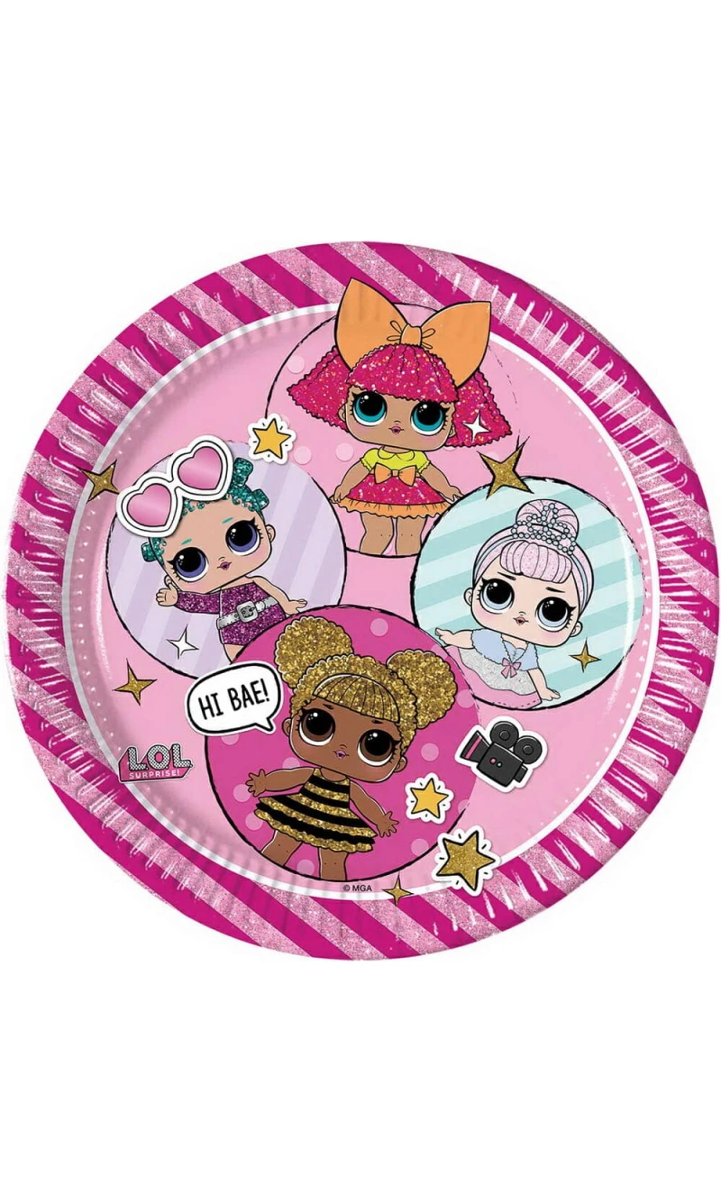 LOL Glitterati FSC Paper Plates 23cm - 8pk