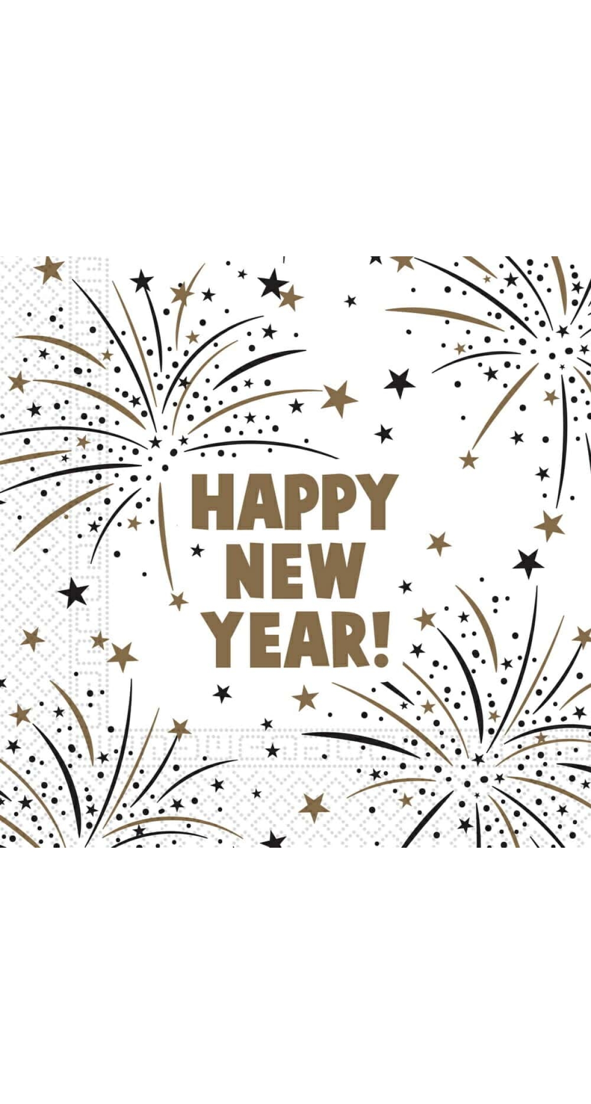 Happy New Year Flares FSC Two-Ply Paper Napkins 33x33cm - 20pk