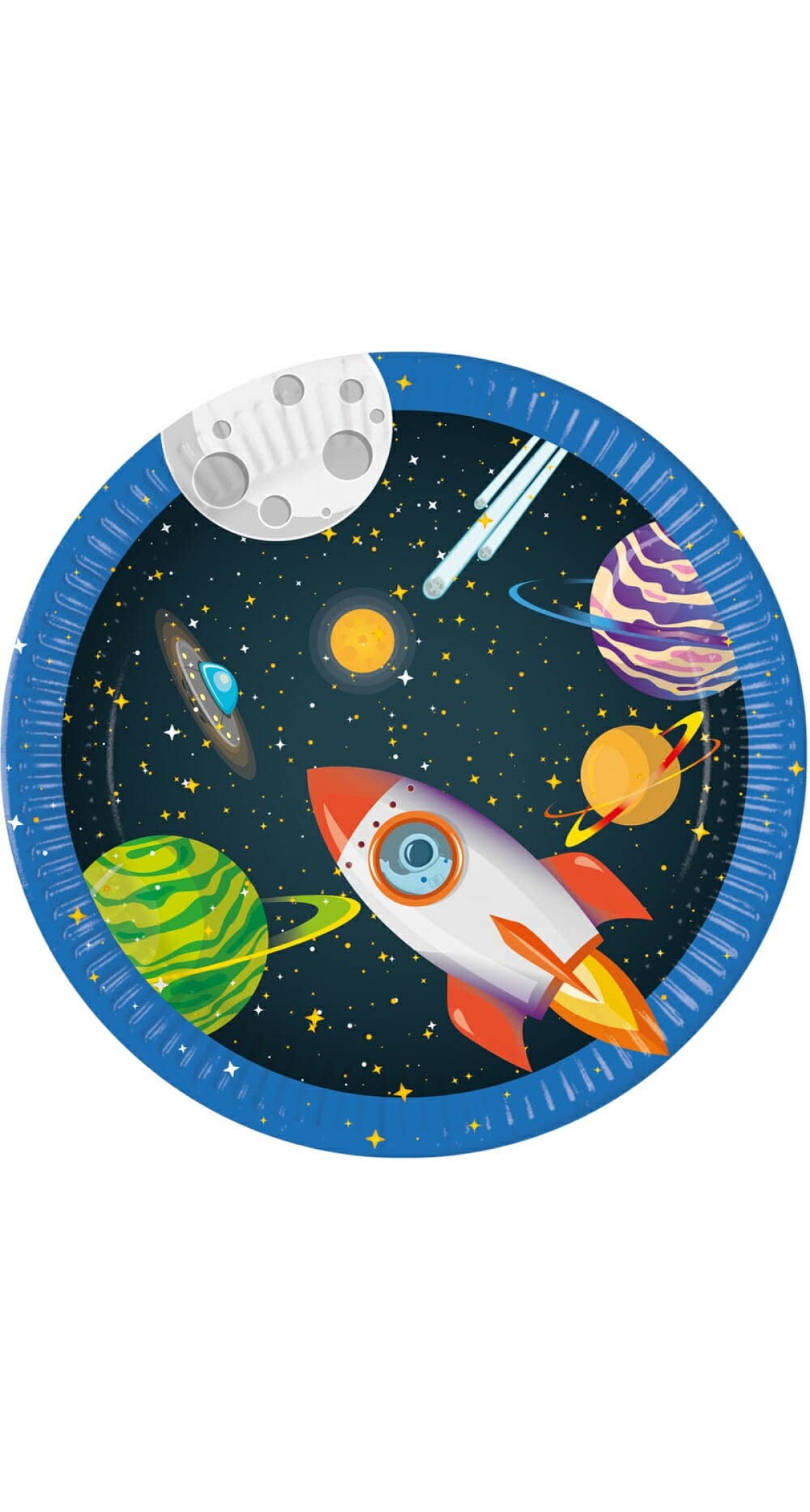 Rocket Space FSC Paper Plates 23cm - 8pk