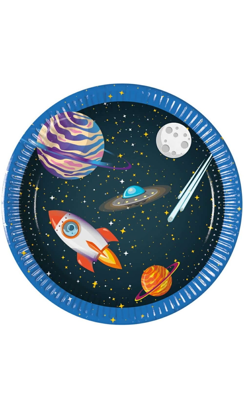 Rocket Space FSC Paper Plates 20cm - 8pk