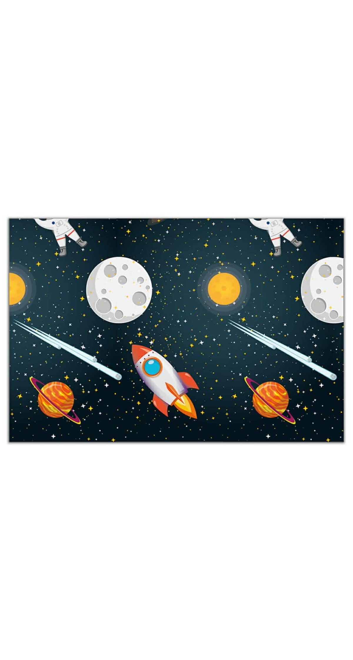Rocket Space Plastic Tablecover 120x180cm - 1pk