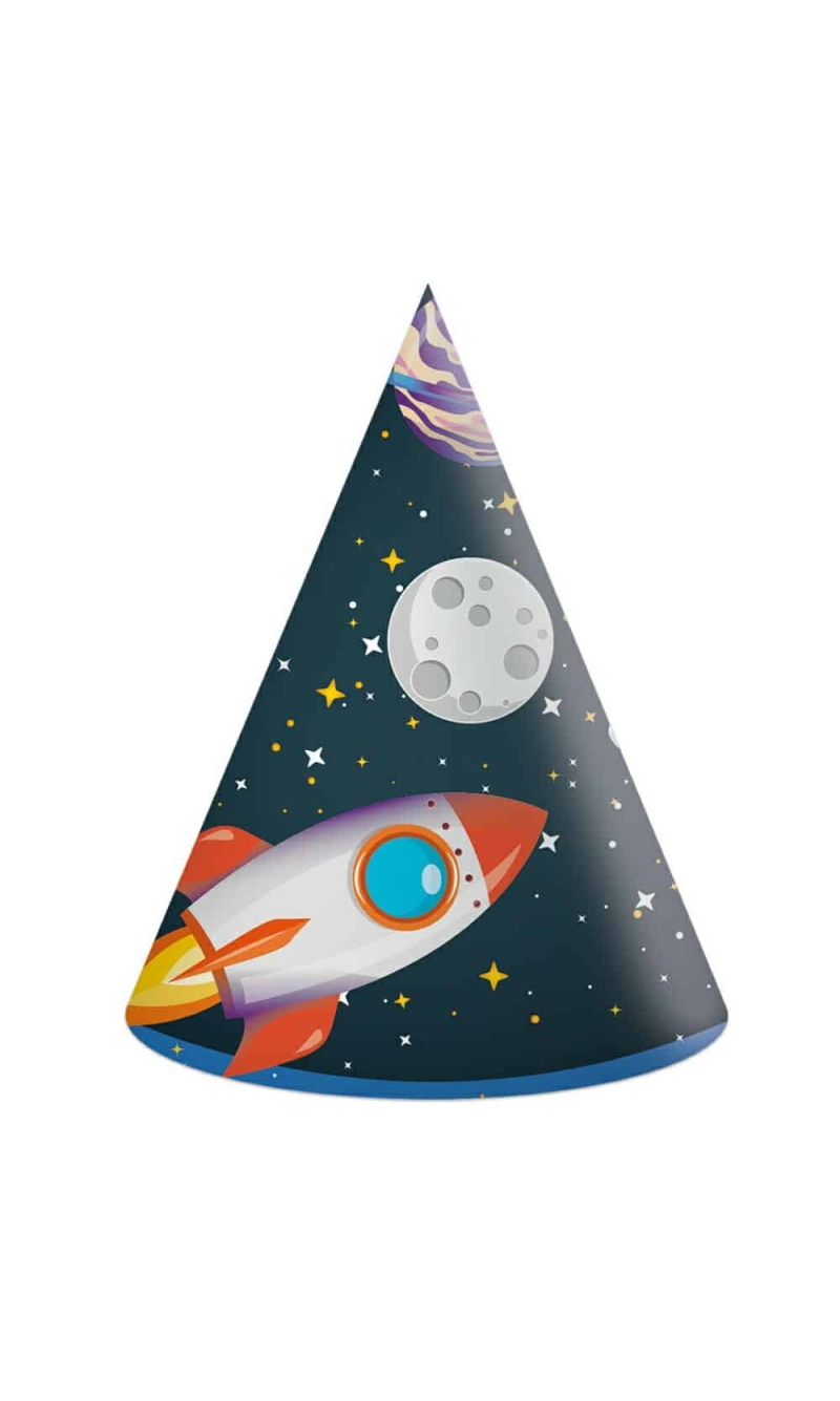 Rocket Space FSC Paper Hats - 6pk