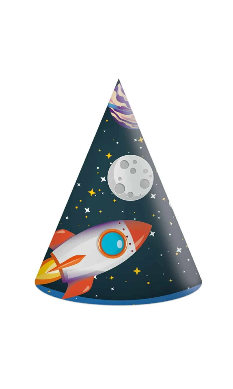 Rocket Space FSC Paper Hats - 6pk
