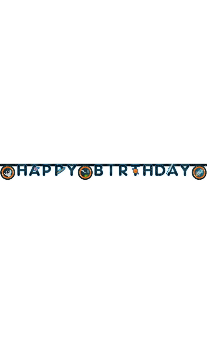 Rocket Space FSC "Happy Birthday" Die-Cut Banner - 1pk