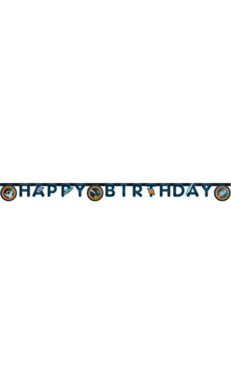 Rocket Space FSC "Happy Birthday" Die-Cut Banner - 1pk
