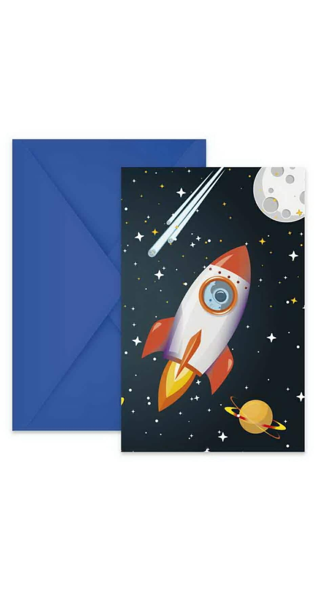 Rocket Space FSC Invitations & Envelopes - 6pk