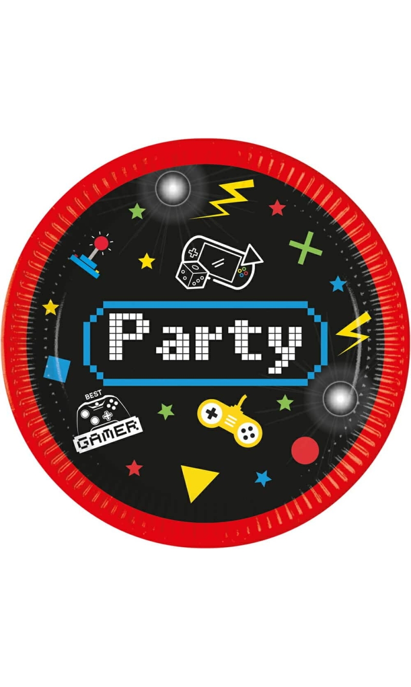 Gaming Party FSC Paper Plates 23cm - 8pk