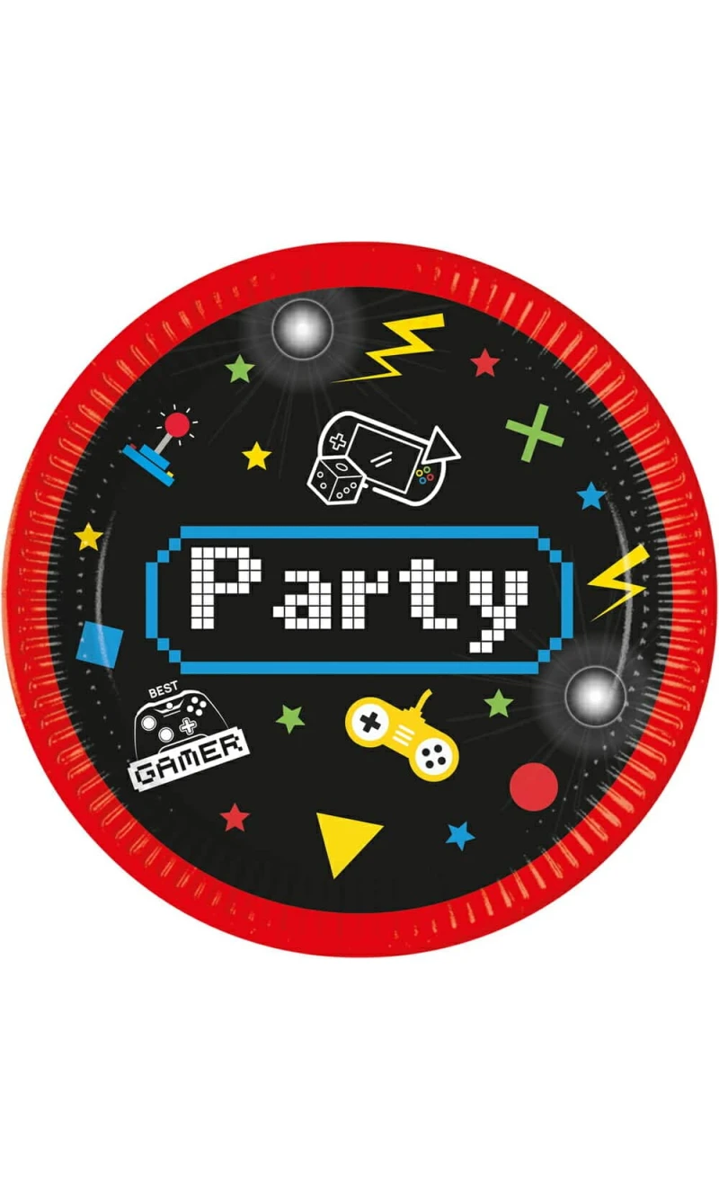 Gaming Party FSC Paper Plates 23cm - 8pk