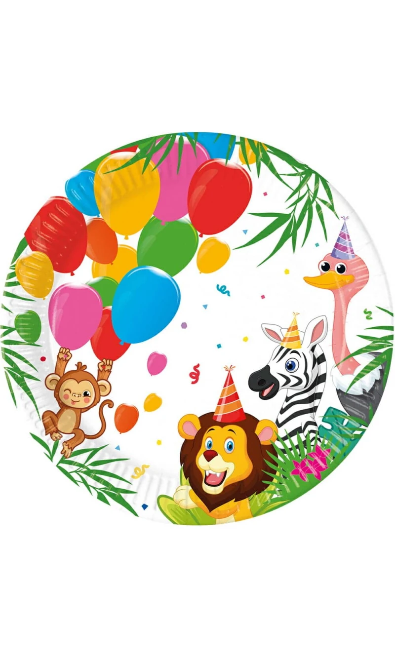 Jungle Balloons FSC Paper Plates 23cm - 8pk