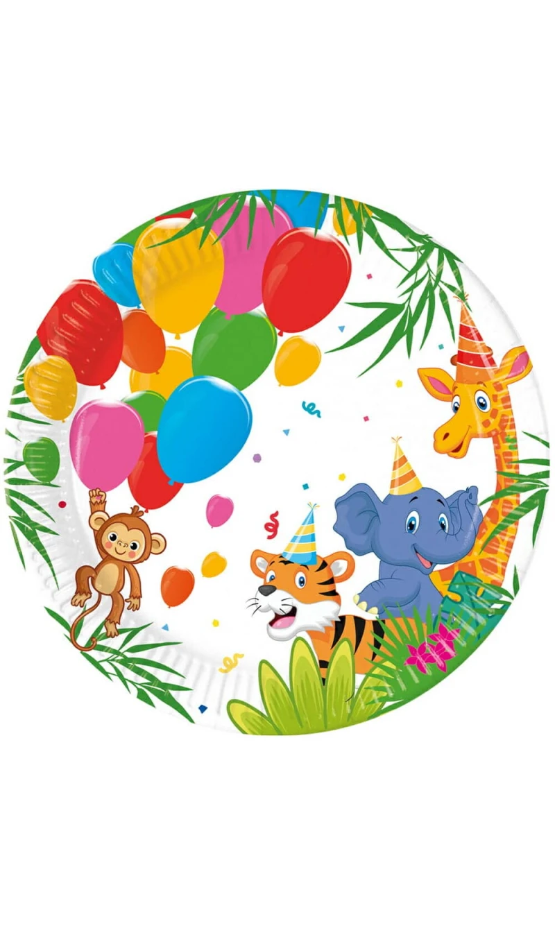 Jungle Balloons FSC Paper Plates 20cm - 8pk