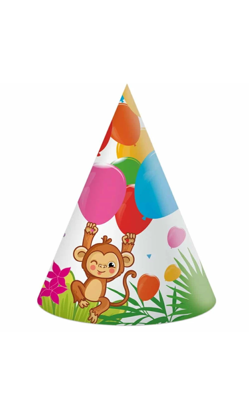 Jungle Balloons FSC Paper Hats - 6pk