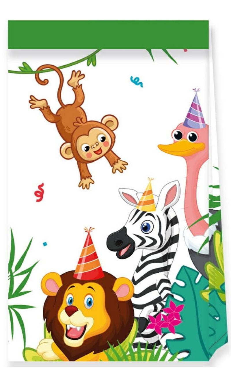 Jungle Balloons FSC Paper Party Bags - 4pk