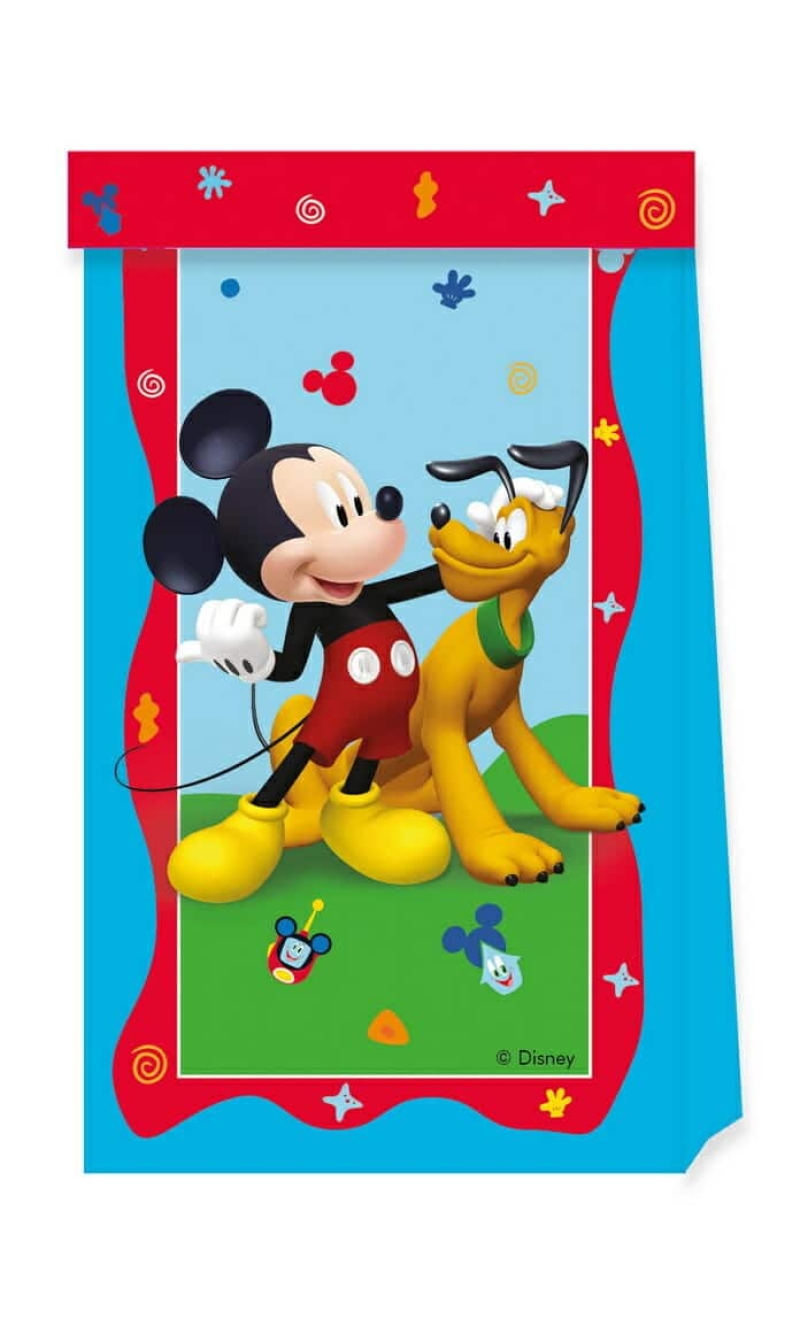Mickey Rock The House FSC Paper Party Bags - 4pk