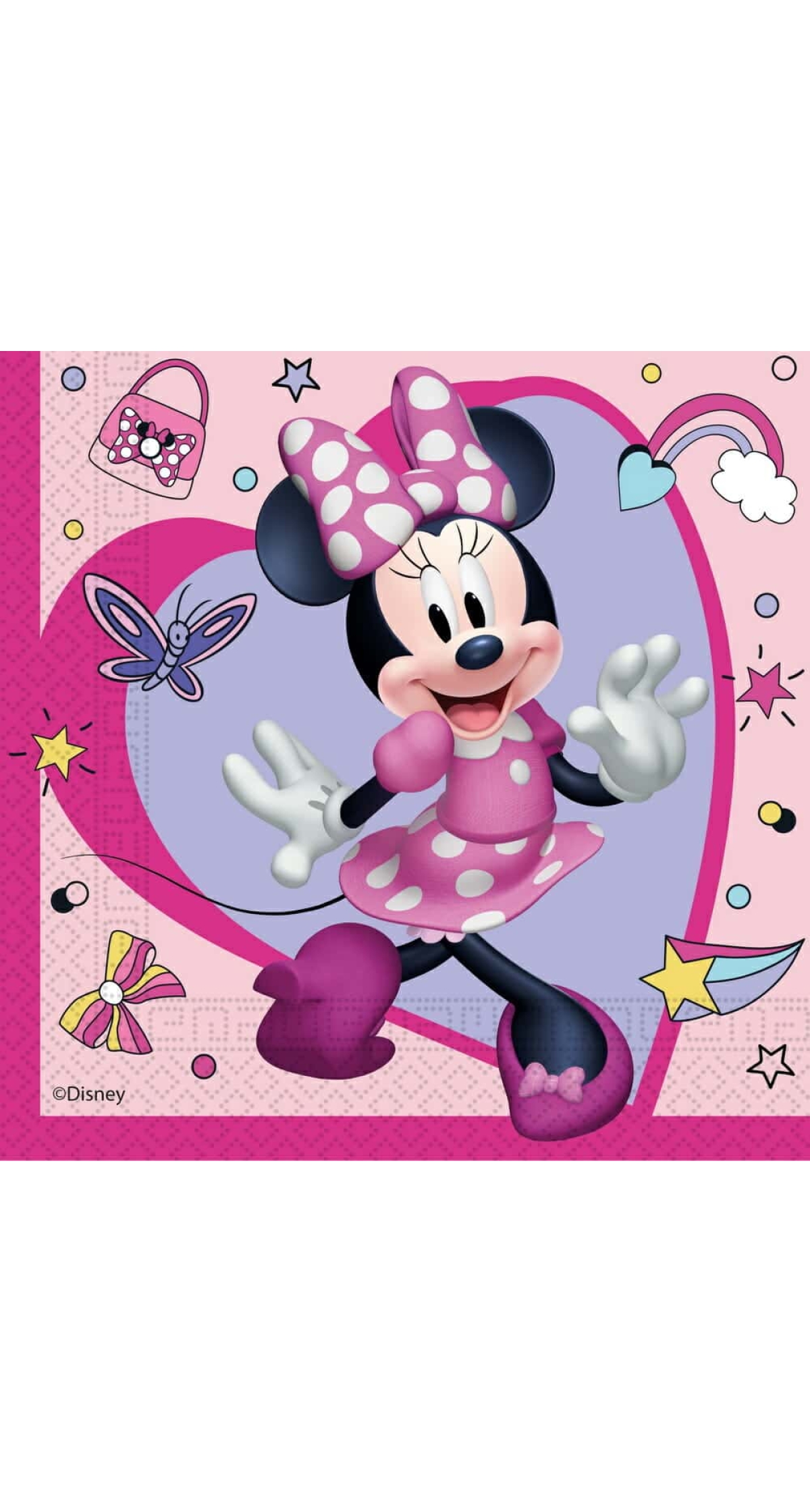 Minnie Junior Two-Ply Paper Napkins 33x33cm - 20pk