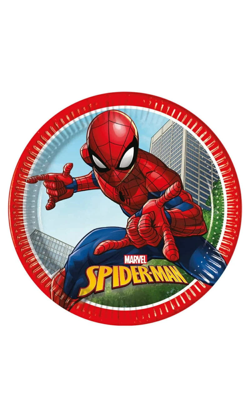 Spider-Man Crime Fighter FSC Paper Plates 23cm - 8pk