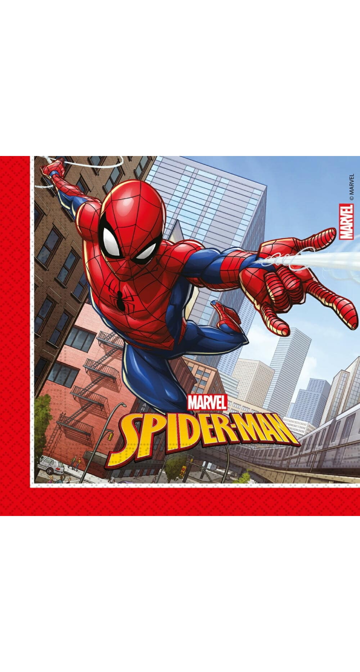 Spider-Man Crime Fighter Two-Ply Paper Napkins 33x33cm - 20pk