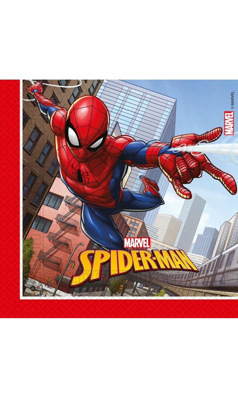 Spider-Man Crime Fighter Two-Ply Paper Napkins 33x33cm - 20pk