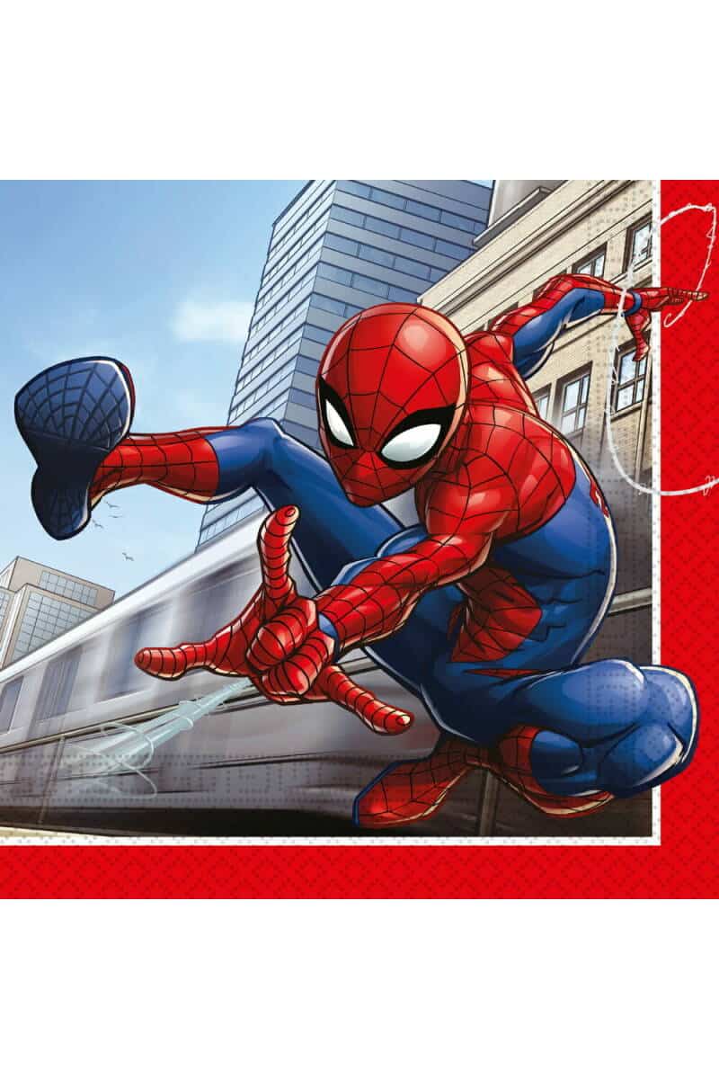 Spider-Man Crime Fighter Two-Ply Paper Napkins 33x33cm - 20pk