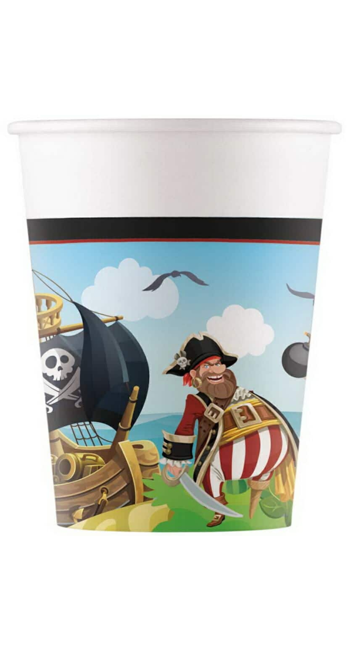 Island Pirates FSC Paper Cups 200ml - 8pk
