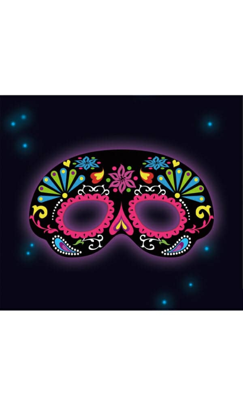 Glow Stick Mask Black Ornamental - 19 x 11cm