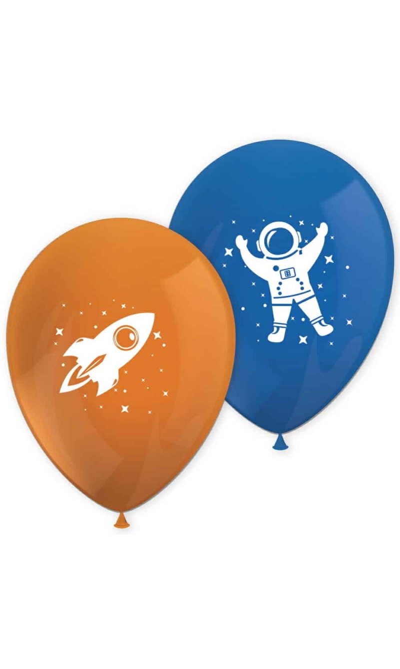 Rocket Space Printed Latex Balloons - 8pk