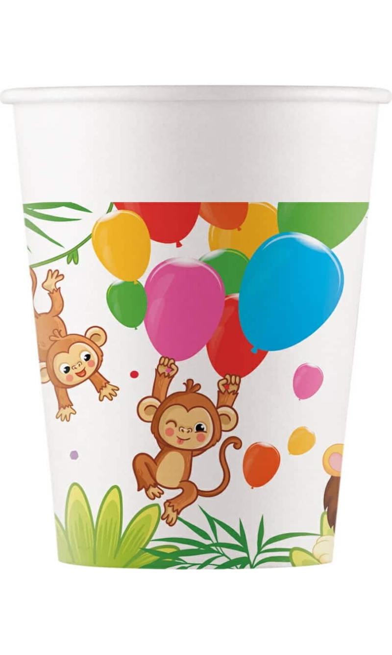 Jungle Balloons FSC Paper Cups 200ml - 8pk