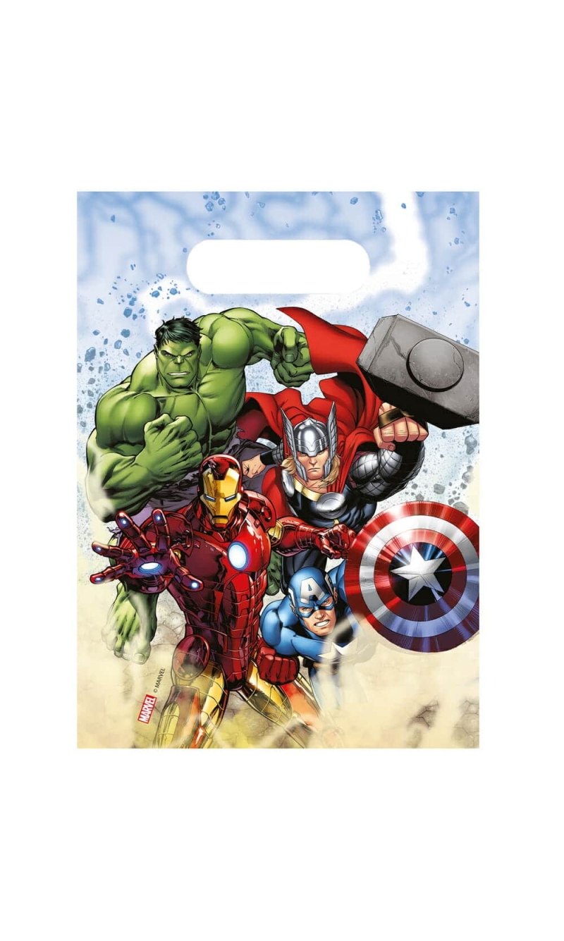 Avengers Infinity Stones Plastic Party Bags - 6pk