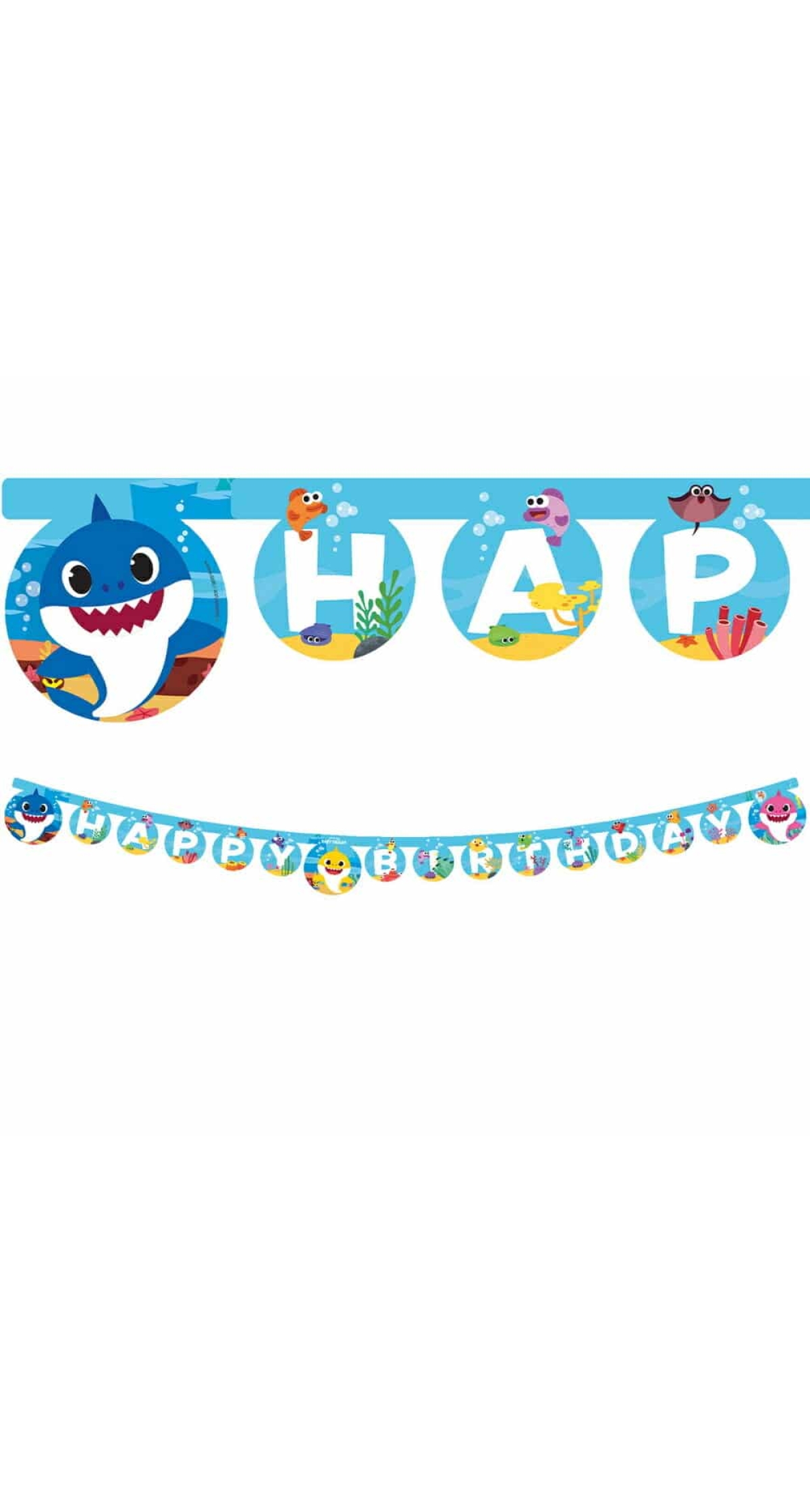 Baby Shark "Happy Birthday" Die-cut Banner - 1pk