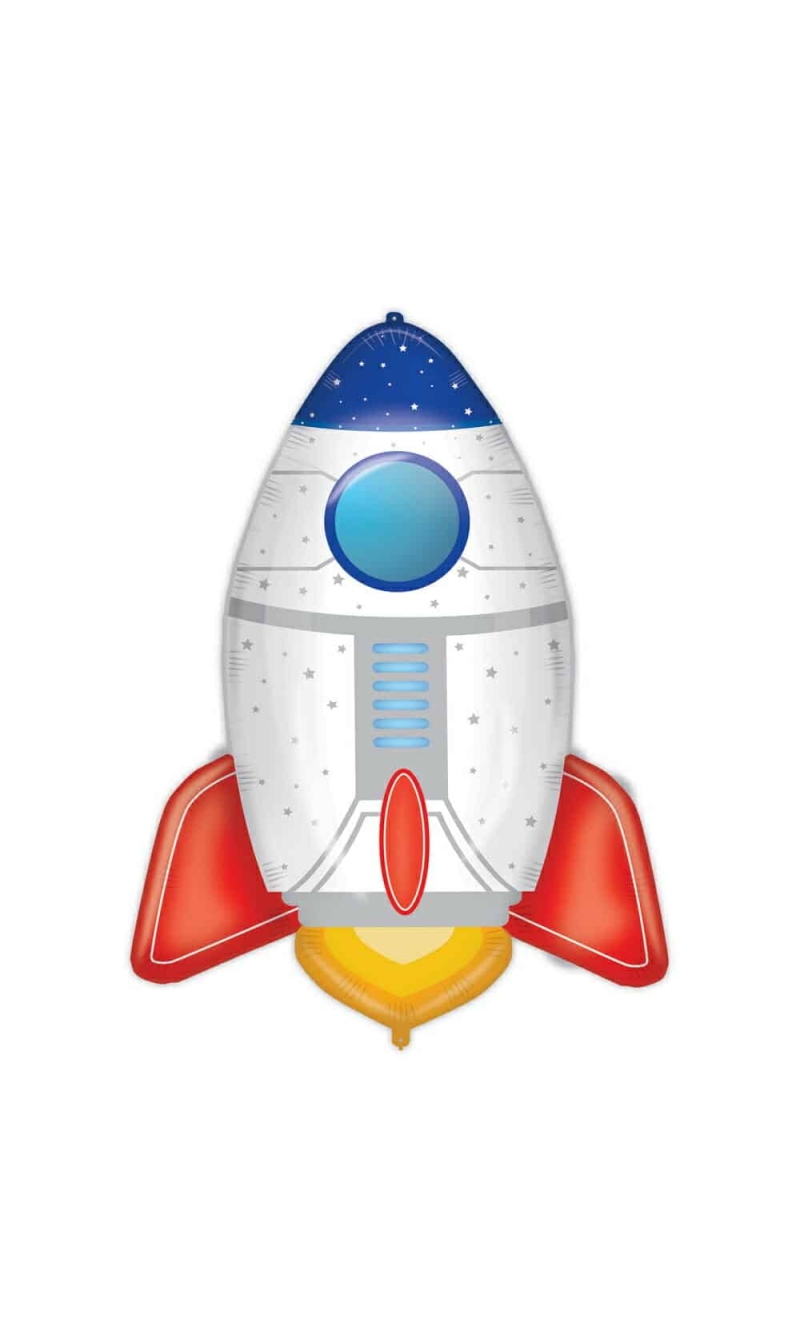 Rocket Space Foil Balloon 79cm - 1pk