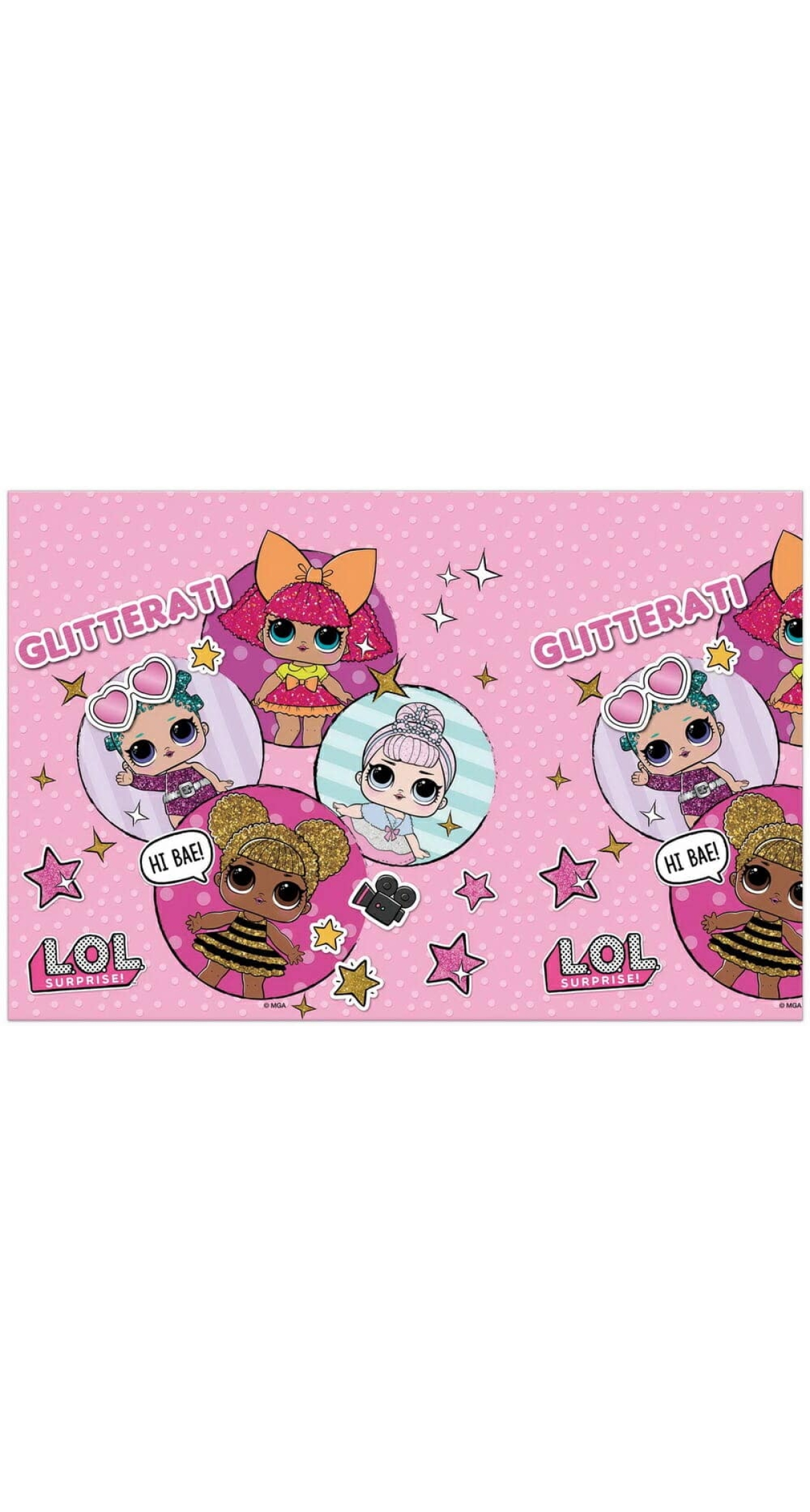 LOL Glitterati Plastic Tablecover 120x180cm - 1pk