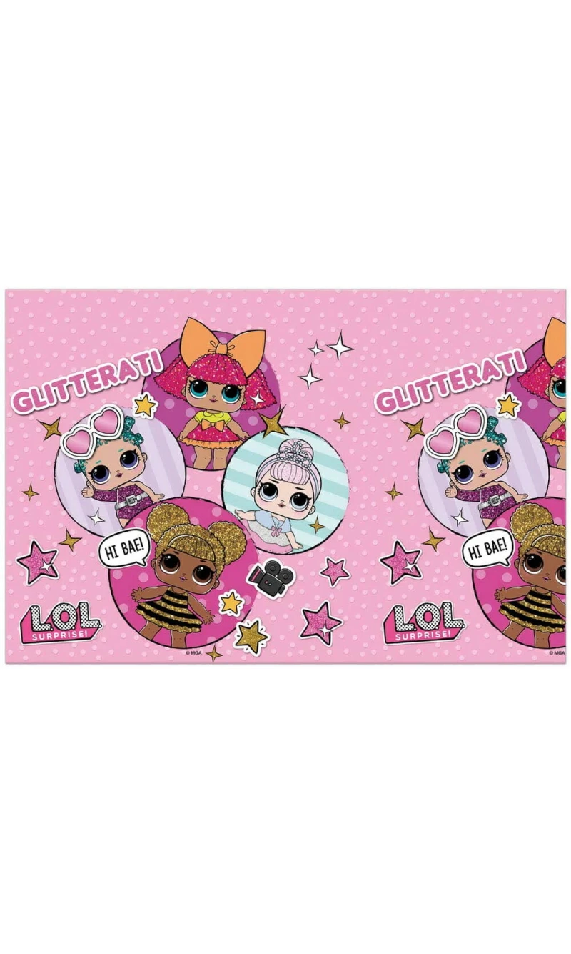 LOL Glitterati Plastic Tablecover 120x180cm - 1pk