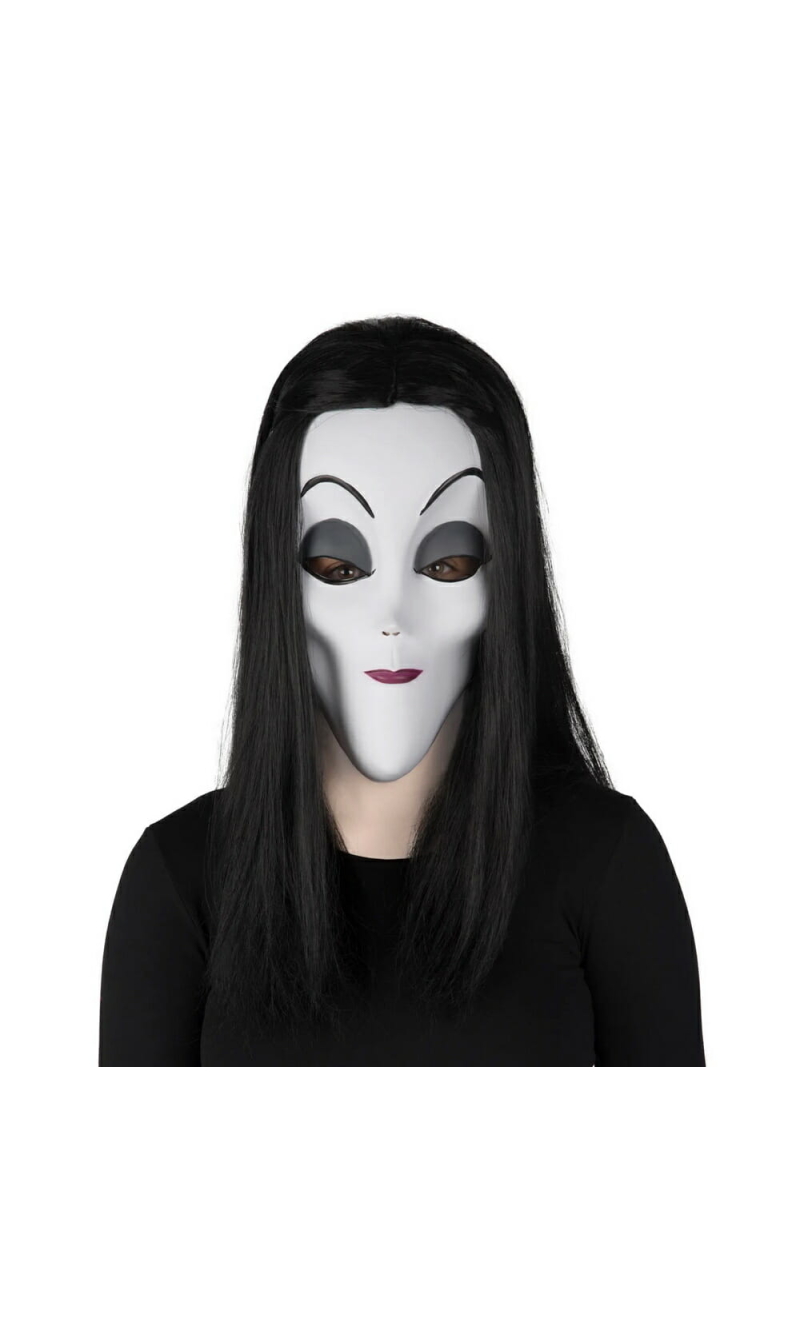 The Addams Family - Morticia Mask with Hair