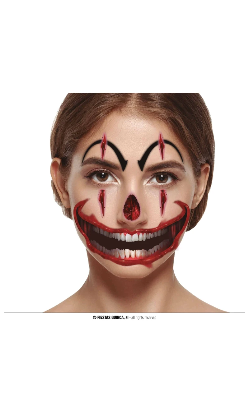 Clown Face Tattoo 30 x 14cm