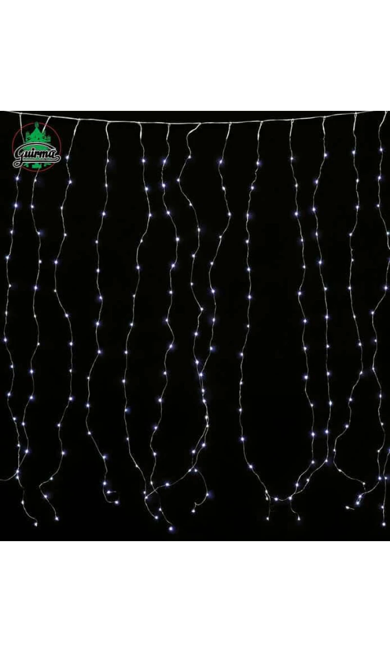 Multifunction Curtain Fairy Lights 300 Led Cold White 240v - (2mt x 1.5mt)