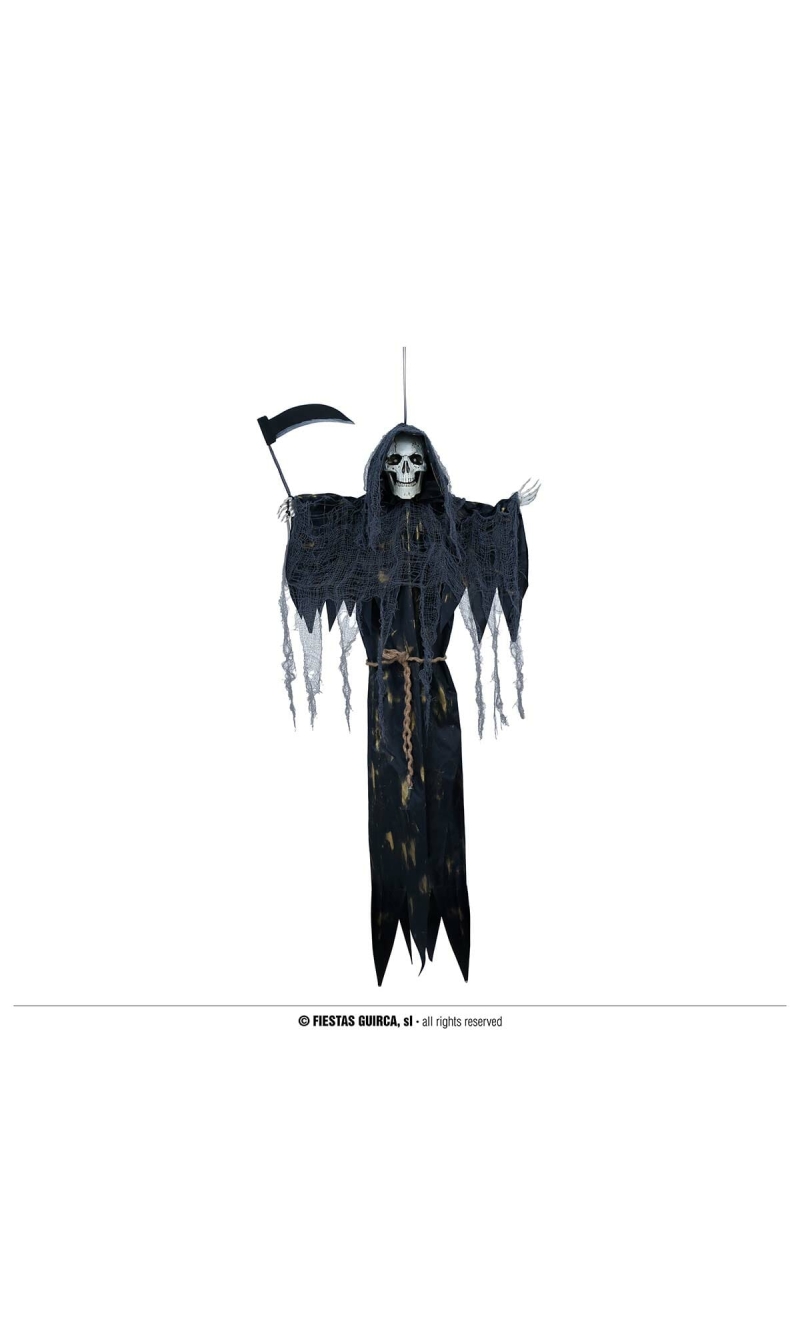 Hanging Death Skeleton With Light - 120cm
