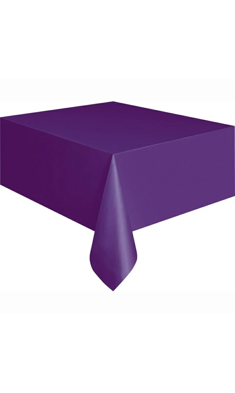 Rectangular Plastic Table Cover (54"x108") - Deep Purple