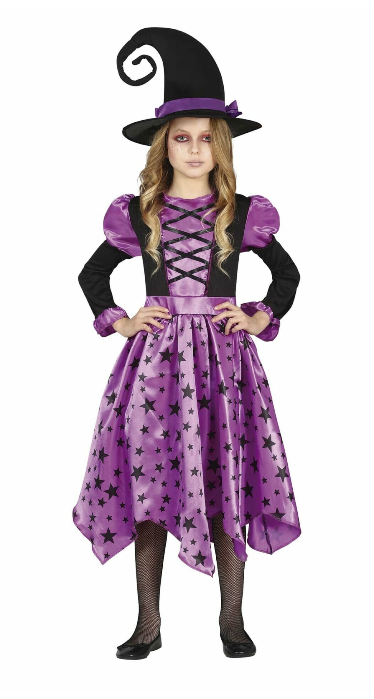 Purple Stars Witch Dress & Hat - Age 7 to 9 Years