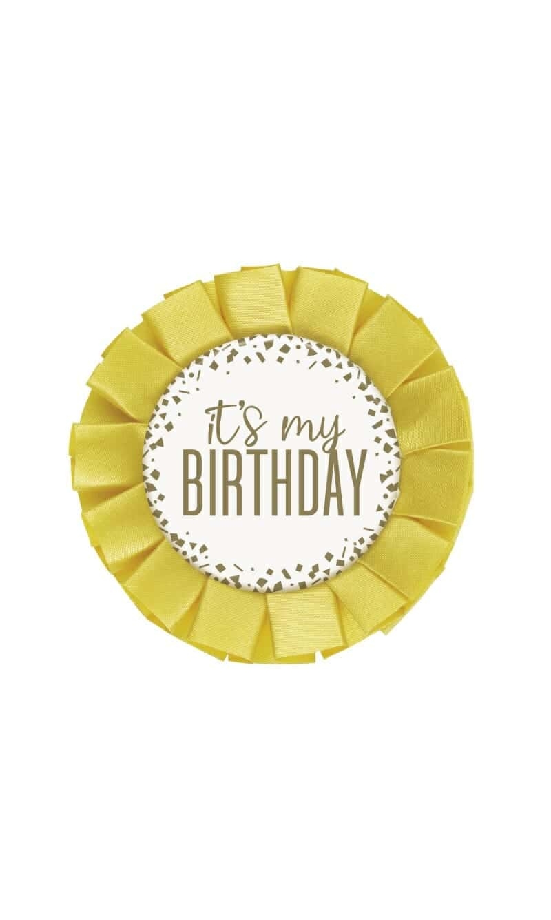 Gold Foil Confetti "It's My Birthday" Badge