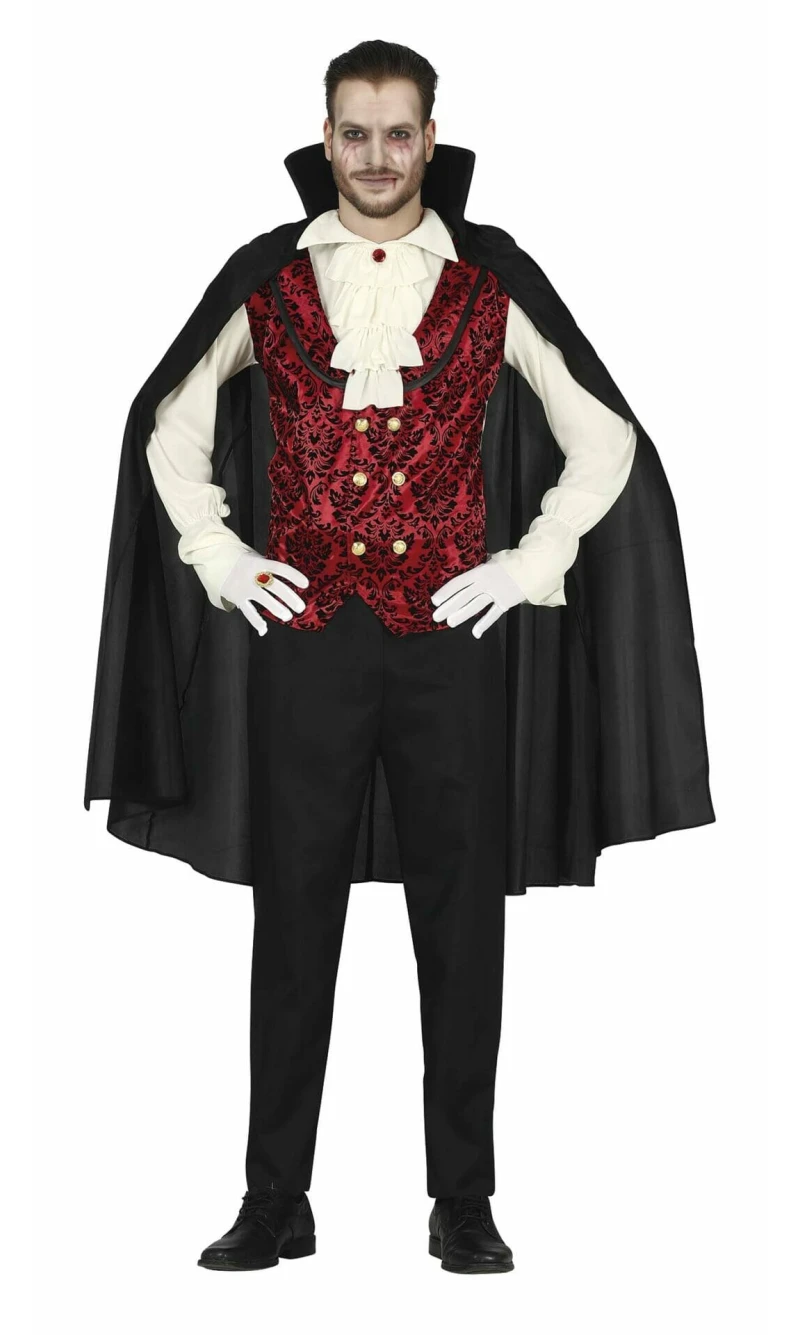 Classic Vampire Man with Cape - Adult Size Small (46-48)
