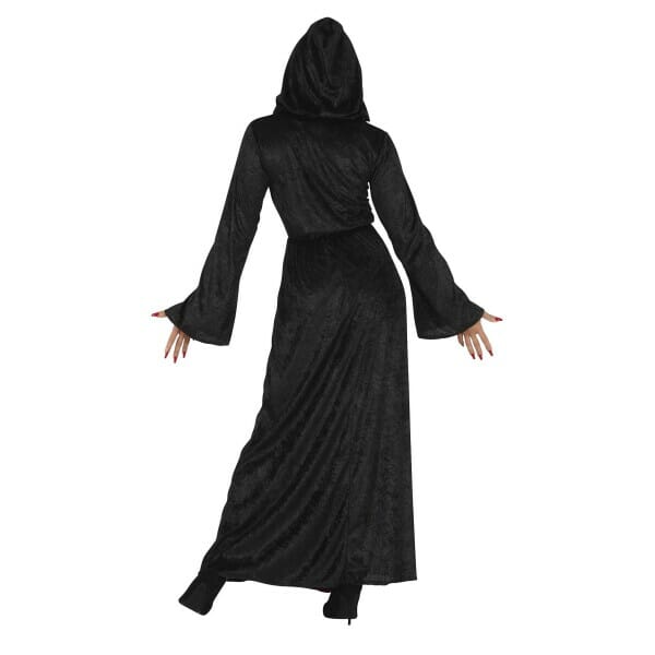 Satanic Priestess Lady Black & Red Hooded Dress - Adult Size Medium (10-12)