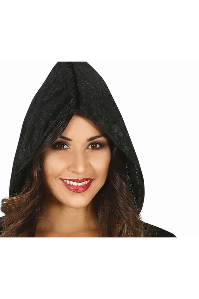 Satanic Priestess Lady Black & Red Hooded Dress - Adult Size Medium (10-12)