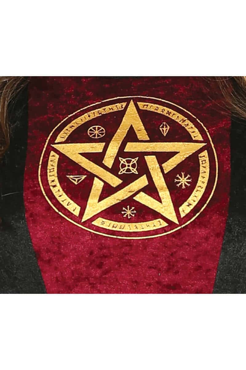 Satanic Priestess Lady Black & Red Hooded Dress - Adult Size Medium (10-12)