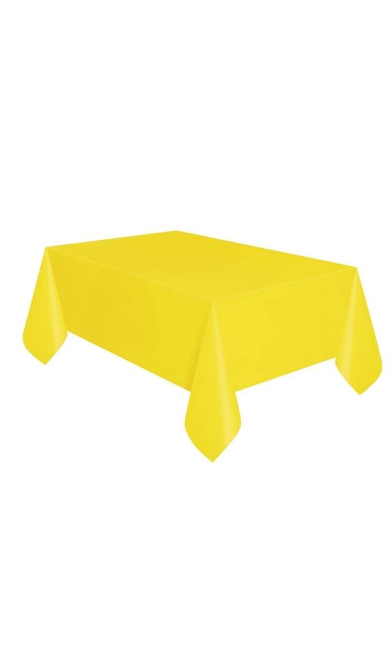 Rectangular Plastic Table Cover (54"x108") - Neon Yellow