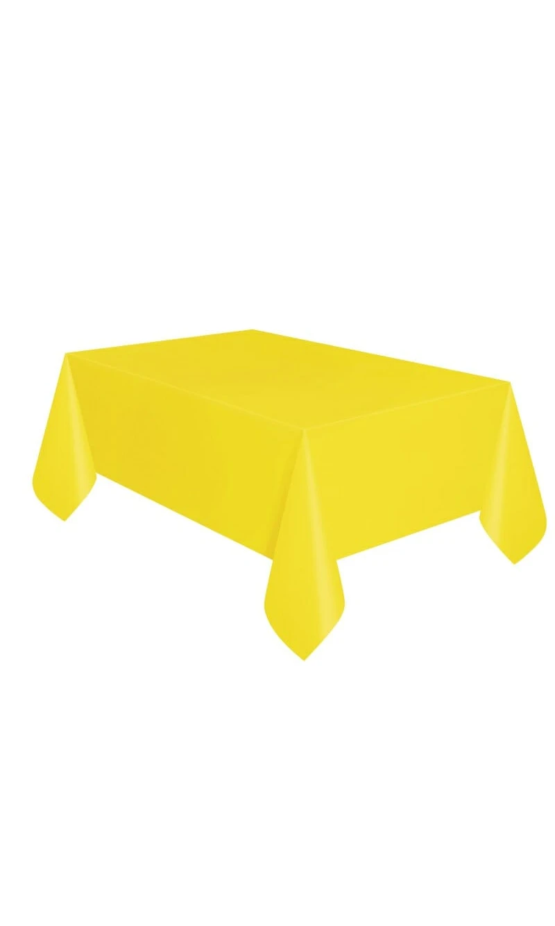 Rectangular Plastic Table Cover (54"x108") - Neon Yellow