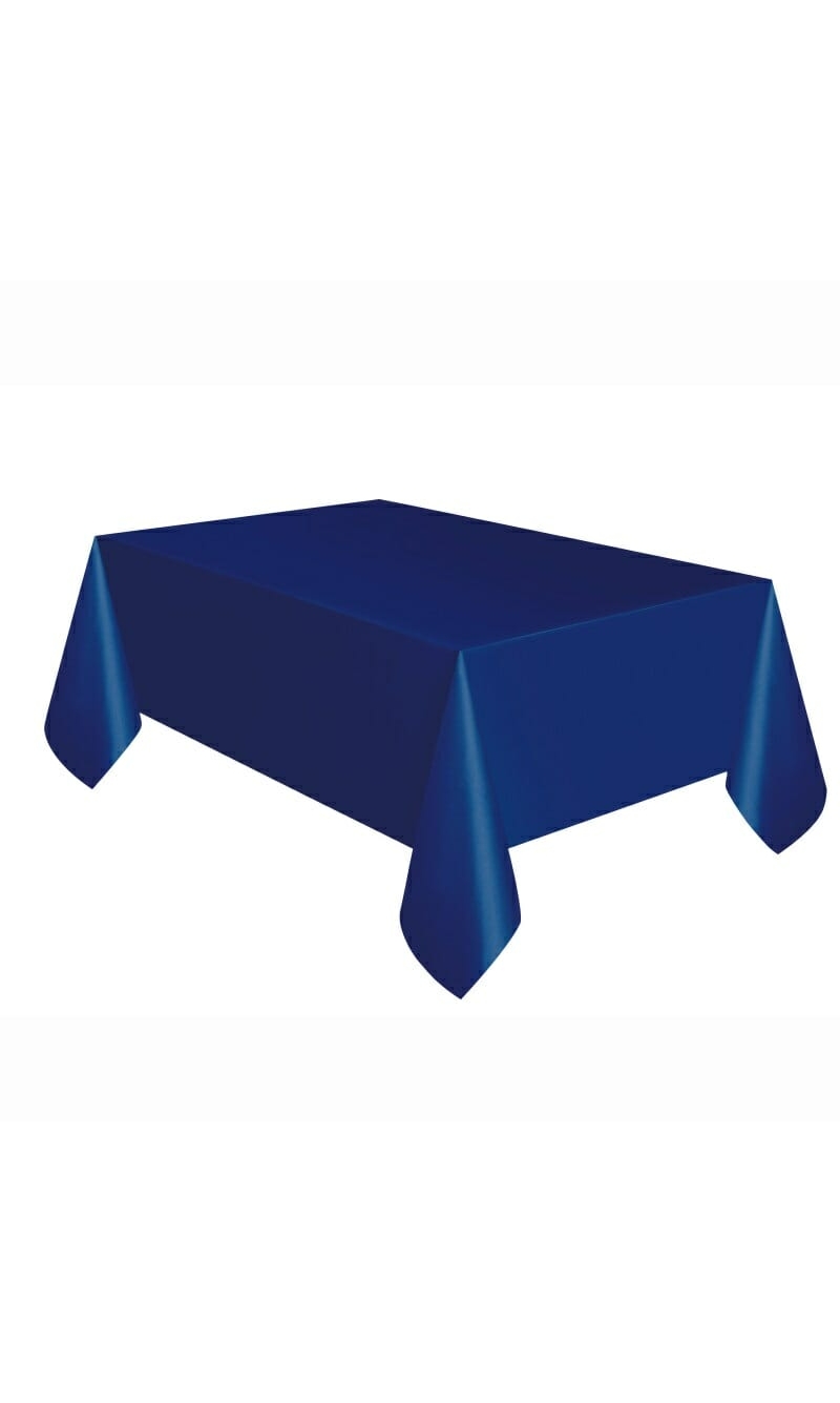 Rectangular Plastic Table Cover (54"x108") - True Navy Blue