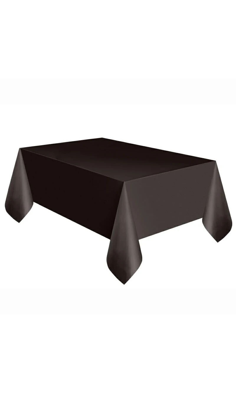 Rectangular Plastic Table Cover (54"x108") - Black