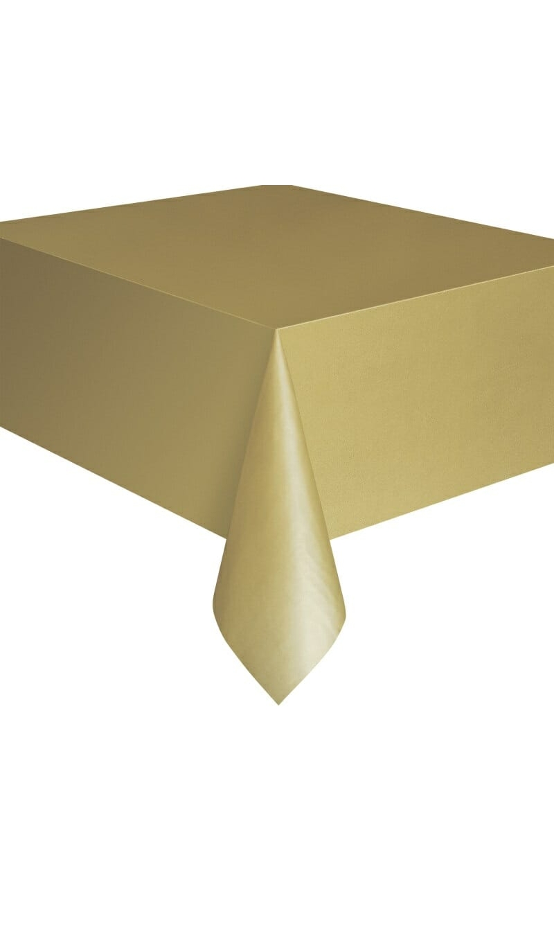Rectangular Plastic Table Cover (54"x108") - Gold